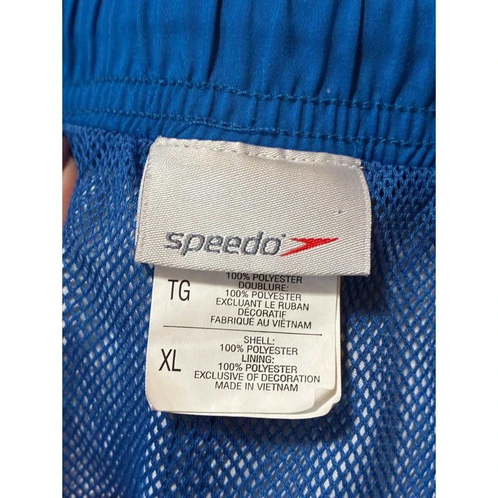 Speedo Mens XL Swim Trunks Blue Orange Sunset Colorblock Board Shorts 7840426K